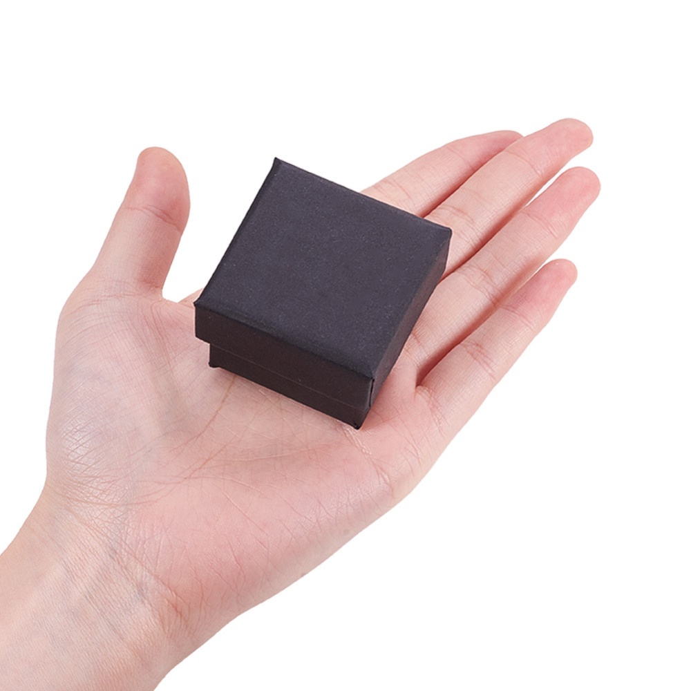 Black Square Cardboard Jewelry Box, 32pcs for Events